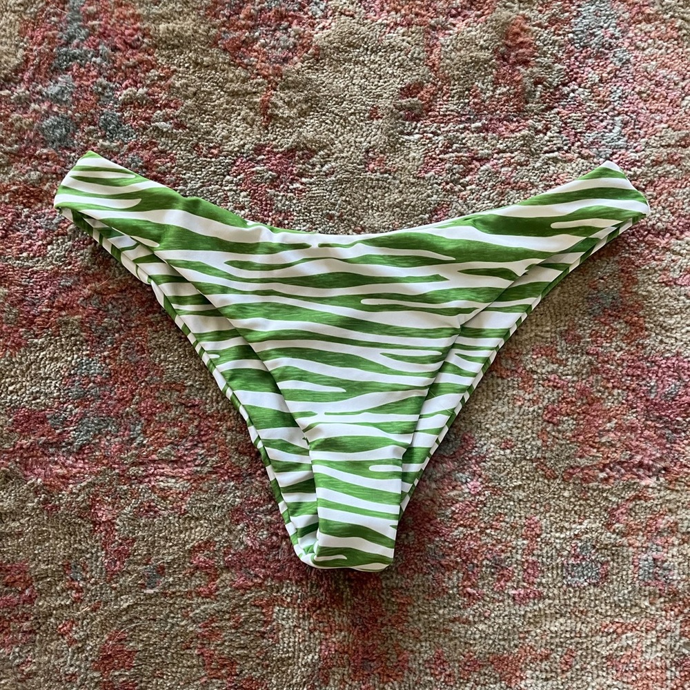 Green Zebra Print Bikini Bottoms Cheeky